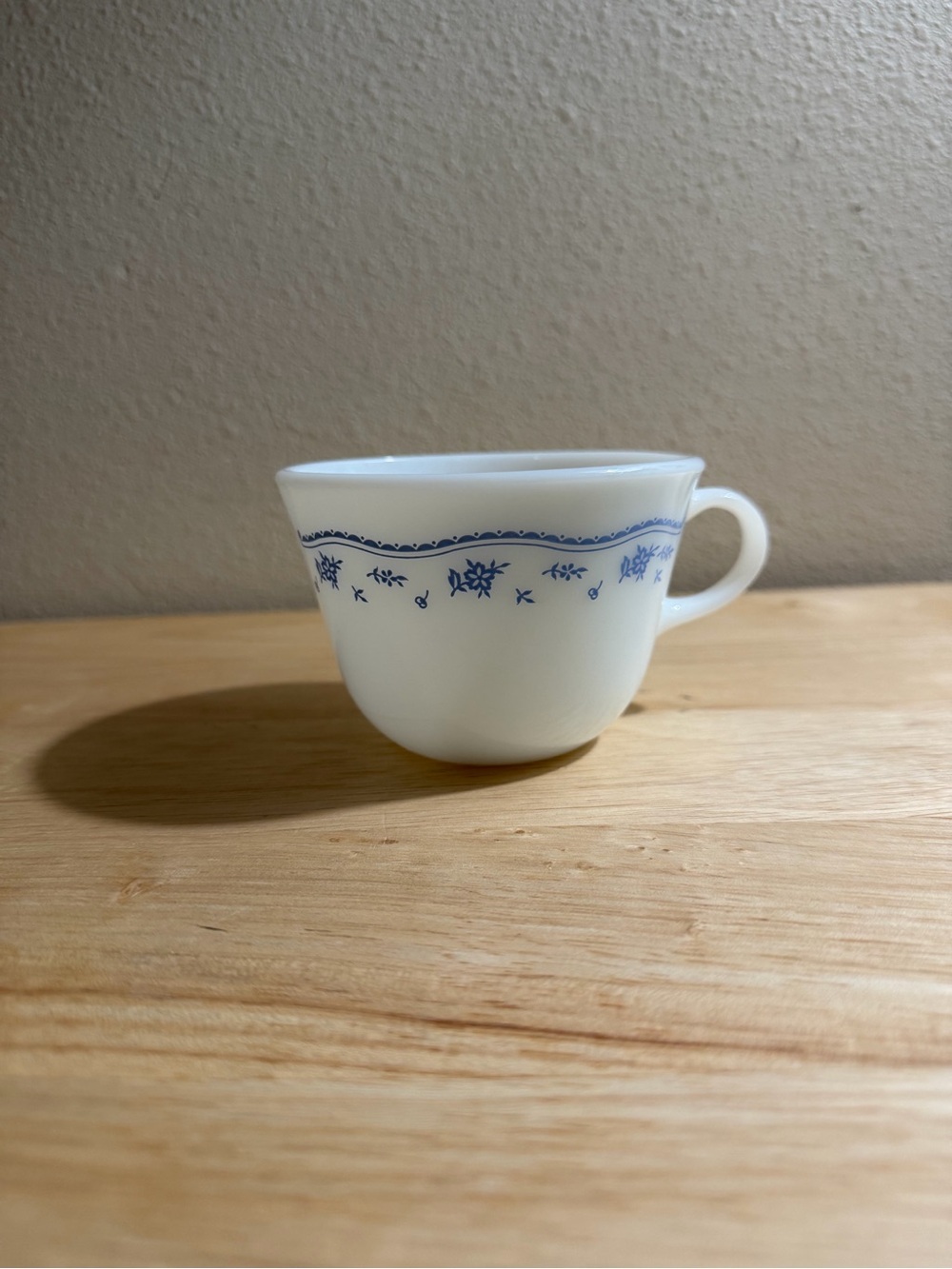 Vintage Pyrex Cup in the Morning Blue pattern